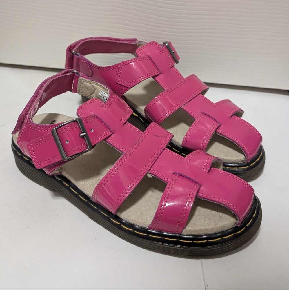 Dr. Martens Sailor Hot Pink Patent Fisherman Sandals Size 5